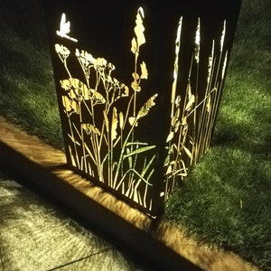 Lampe à bougie contemporaine Deisgn corten. Éclairage de jardin avec ornement NATURE. Bougie lanterne cor-ten image 2