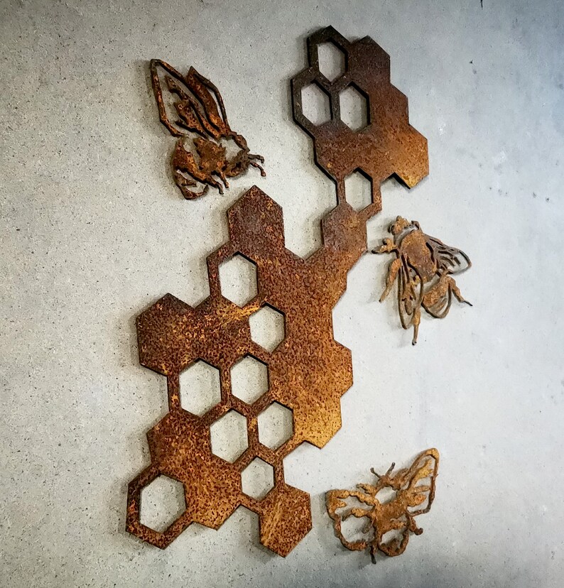 Bees Wall Art. Metal Wall Decor With Bees. Honeybees. Bees on Etsy
