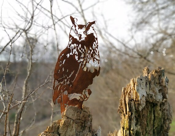Corten Owl Silhouette Metall Garden Bird Large Canada Corten Owl Silhouette Metall Garden, Owl Garden Decor Canada