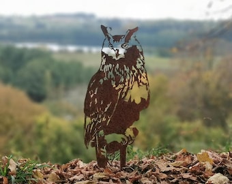 Yard Art Owl,  Metal Garden Decoration, Rusty Owl Yard Art, Garden Art Bird, Owl Silhouette, Corten Decor, Garden Lovers, Outdoor Art