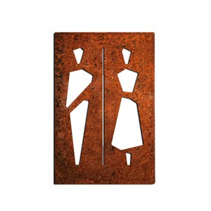 Toilet Metal Signs. WC Symbols Corten. Industrial Toilet Sign. Rusty ...