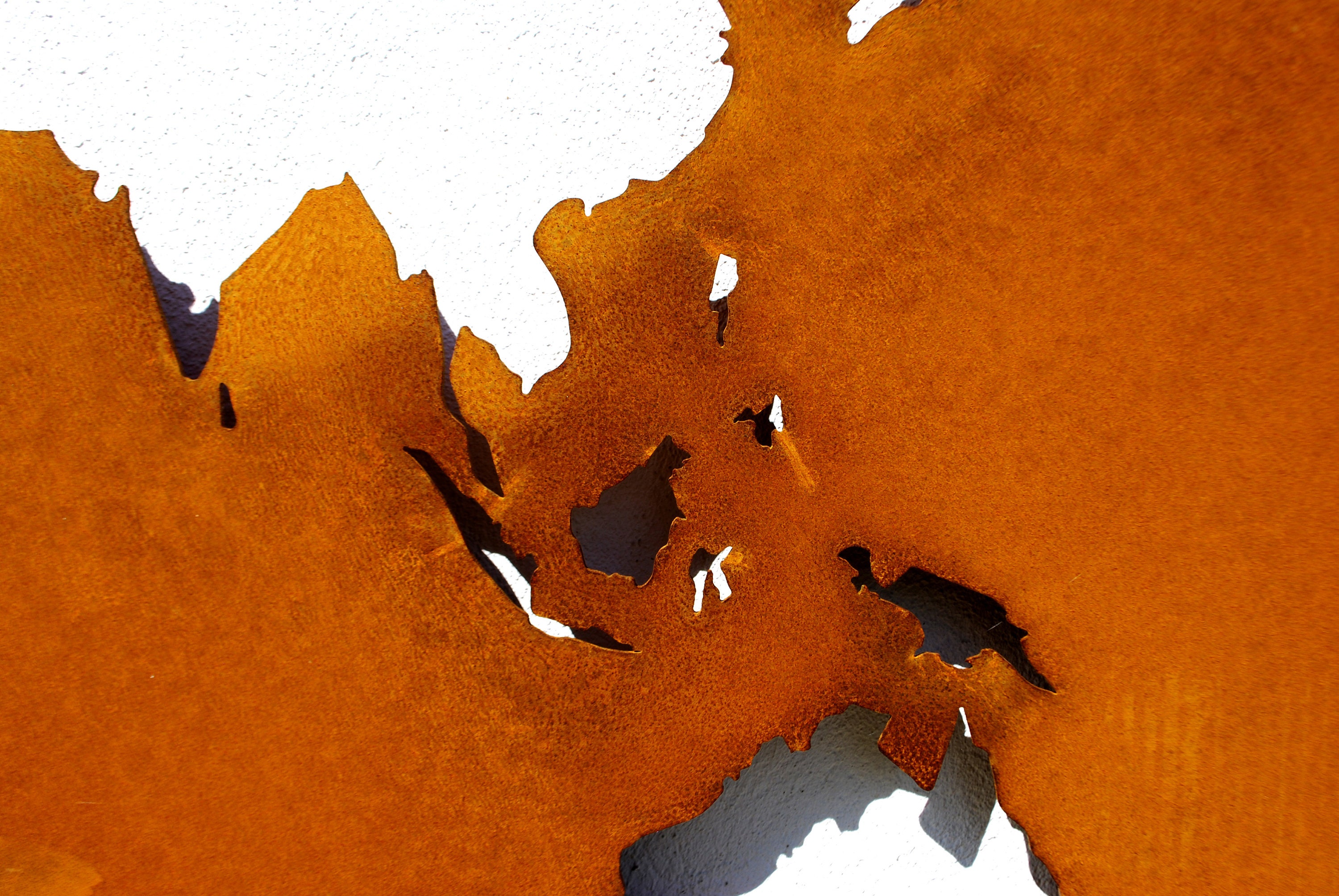 Large Corten World Map. Housewarming Gift Metal Map of the Etsy