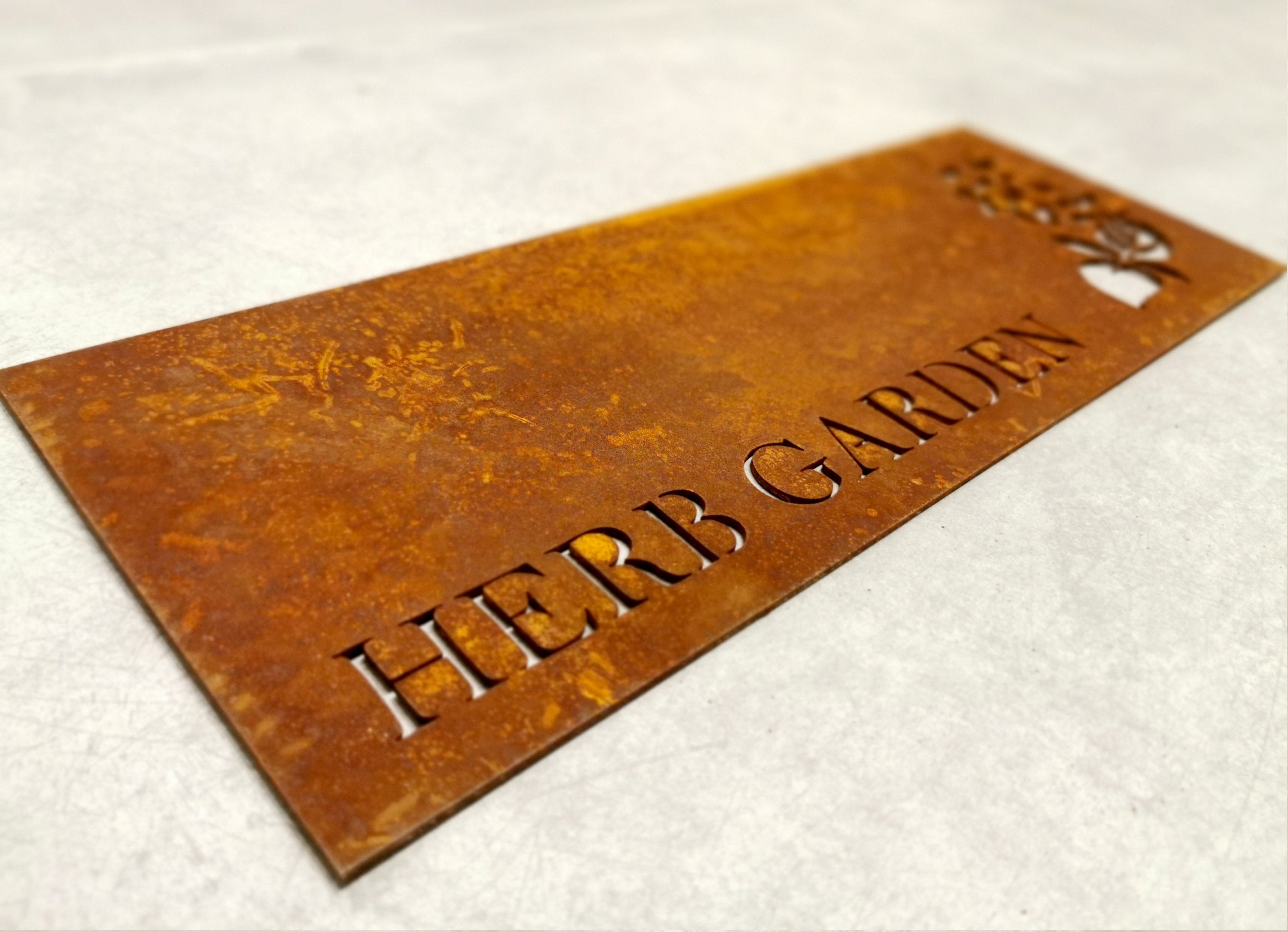 Herb Garden Sign. Rusty Metal Custom Sign. Garden Decor Herbs. Custom ...