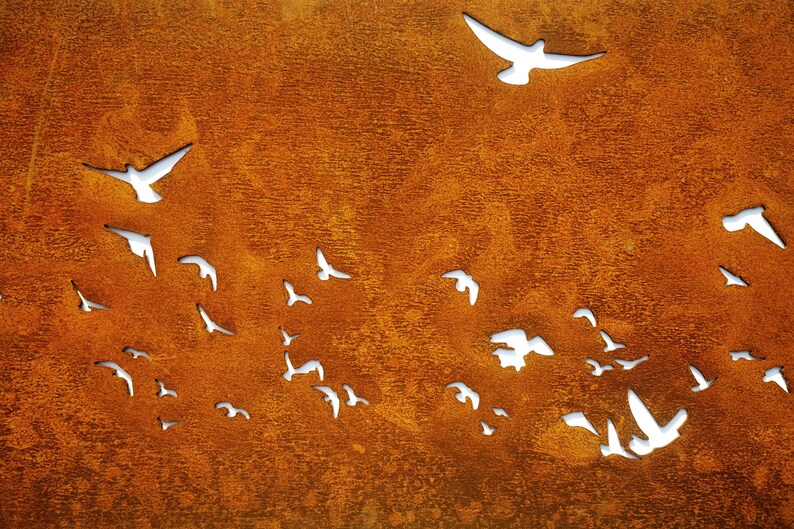 Metall Wall Art Flock of Birds. Corten Wall Decor. Metal Etsy