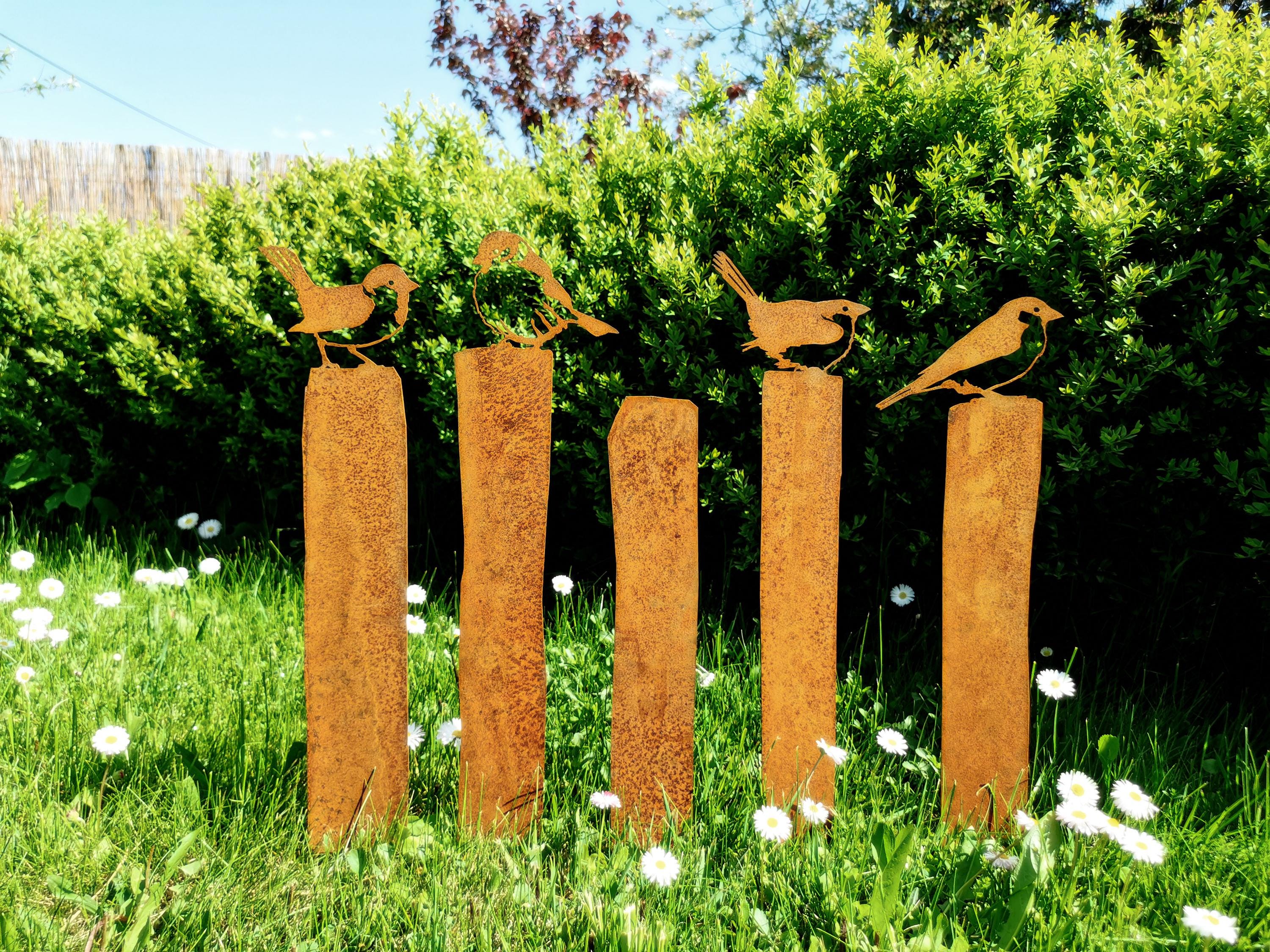 Candelabro Da Giardino In Acciaio Inox Effetto Ruggine - Decorazione Da Esterno E Interno - Dimensioni 37x44 Cm - Design Senza Tempo - 2