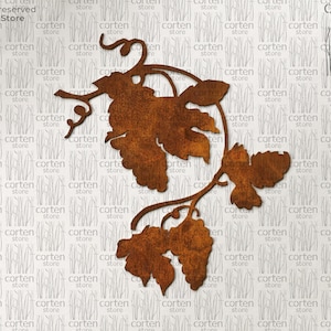 Vine Wall Decoration, Vine Leaves Metal Wall Art, Grape Decor, Industrial Decor, Loft Art, Corten Wall Decor, Leaves Wall Hanging, Metal Art
