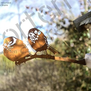 Oiseaux rouillés avec vis à Visser dans Le Bois,4Oiseaux Métal