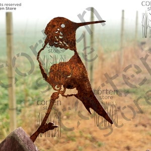 Humming Bird Garden Art. Bird Metal Art. Rusty Bird Garden Decor. Outdoor Garden Art Birds. Tiny Bird Garden Gift. Garden Lovers. Corten