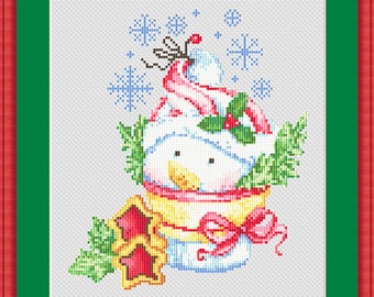 Buy 2 Get 1 Free Snowman Snowcone Cross Stitch Pattern