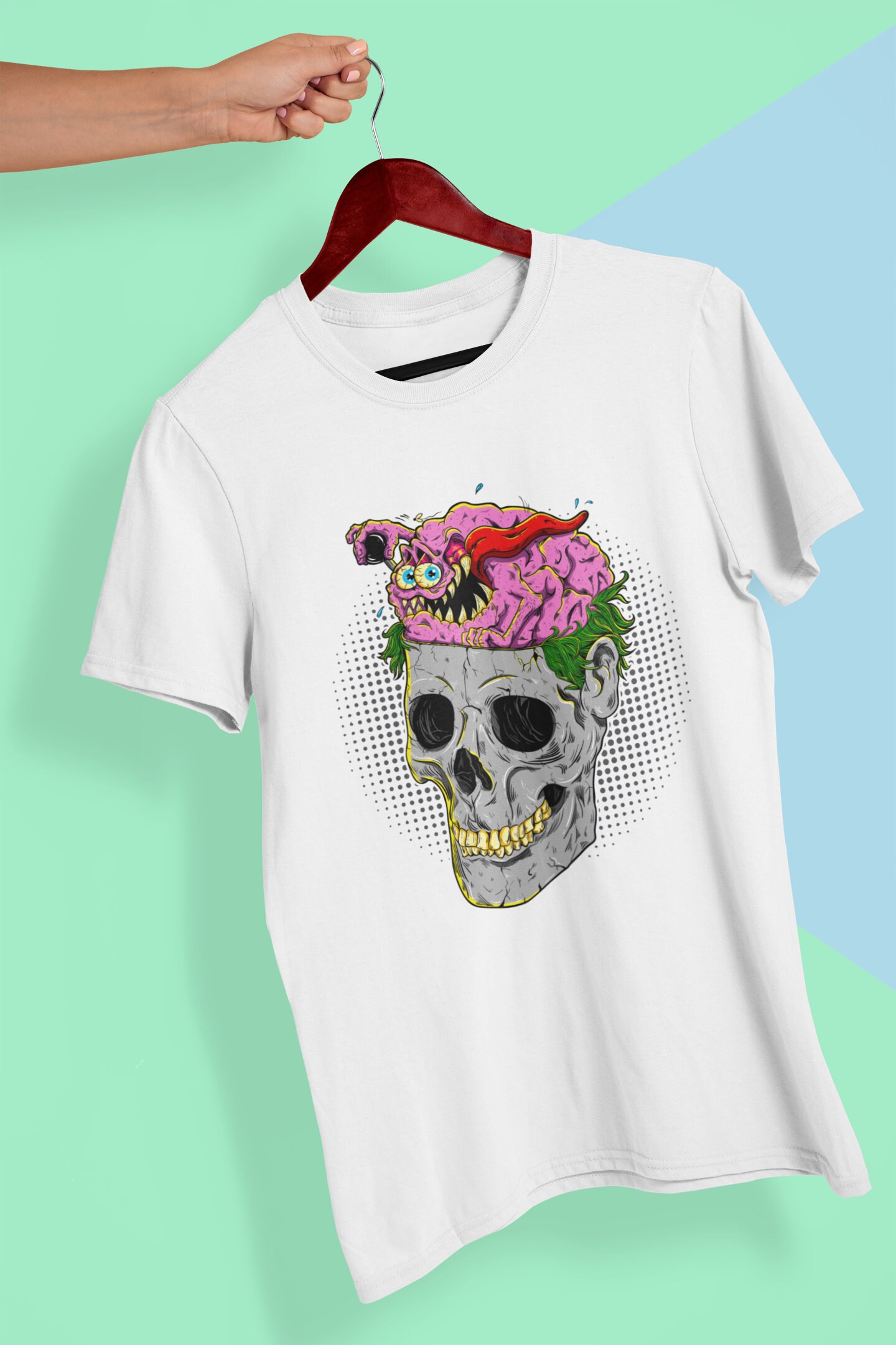 Crazy Brain Skull Skeleton Funny T-shirt Unisex Funny Basic T | Etsy