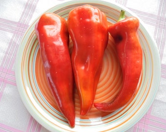 CORNO DI TORO Rosso Italian Heirloom Sweet Horn Pepper Seeds 20+ Fresh Seeds