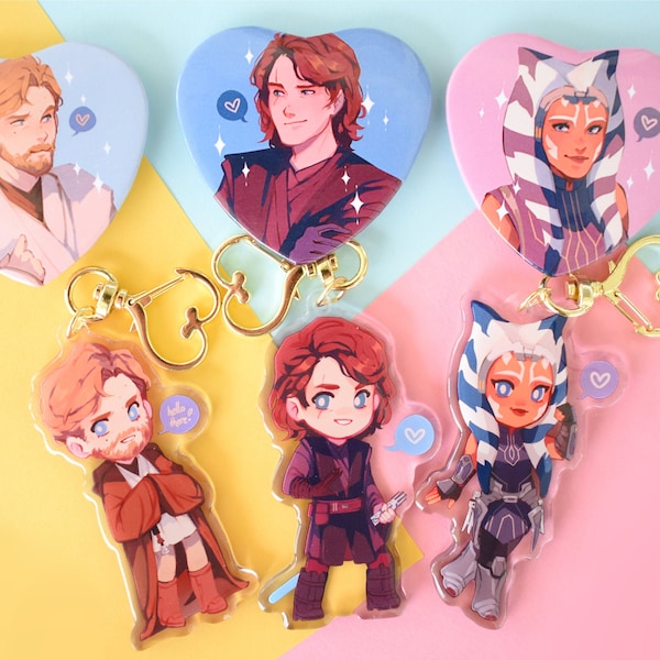 Disaster Trio Acrylic Charms & Heart Buttons