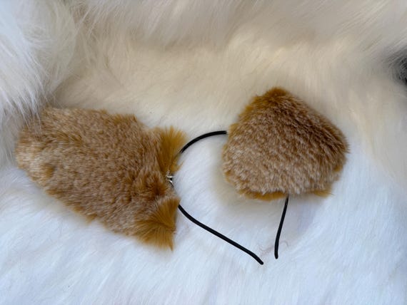 Ginger speckled Floppy Puppy Ears For Cosplay Fashion Furry Festival