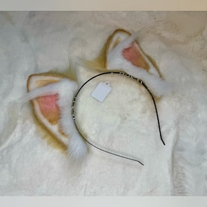 Blonde en witte kattenoren voor Cosplay Fashion Furry Festival