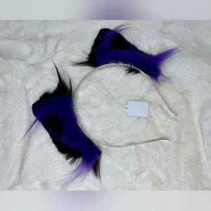 Purple And Black Kitten Ears For Cosplay Fashion Furry Festival