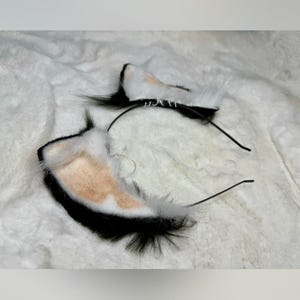 Black And White Kitten Ears For Cosplay Fashion Furry Festival