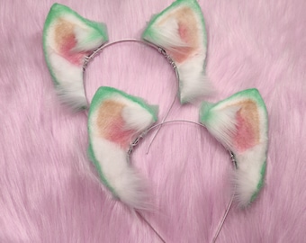 Mint And Pink Cat Ears