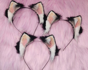Black And White Kitten Ears Made To Order