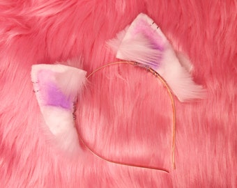 White Lilac Kitten Ears Made To Order