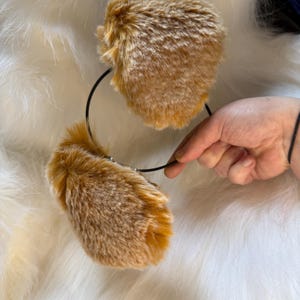 Ginger gesprenkelte Floppy Welpen Ohren für Cosplay Fashion Furry Festival Bild 2