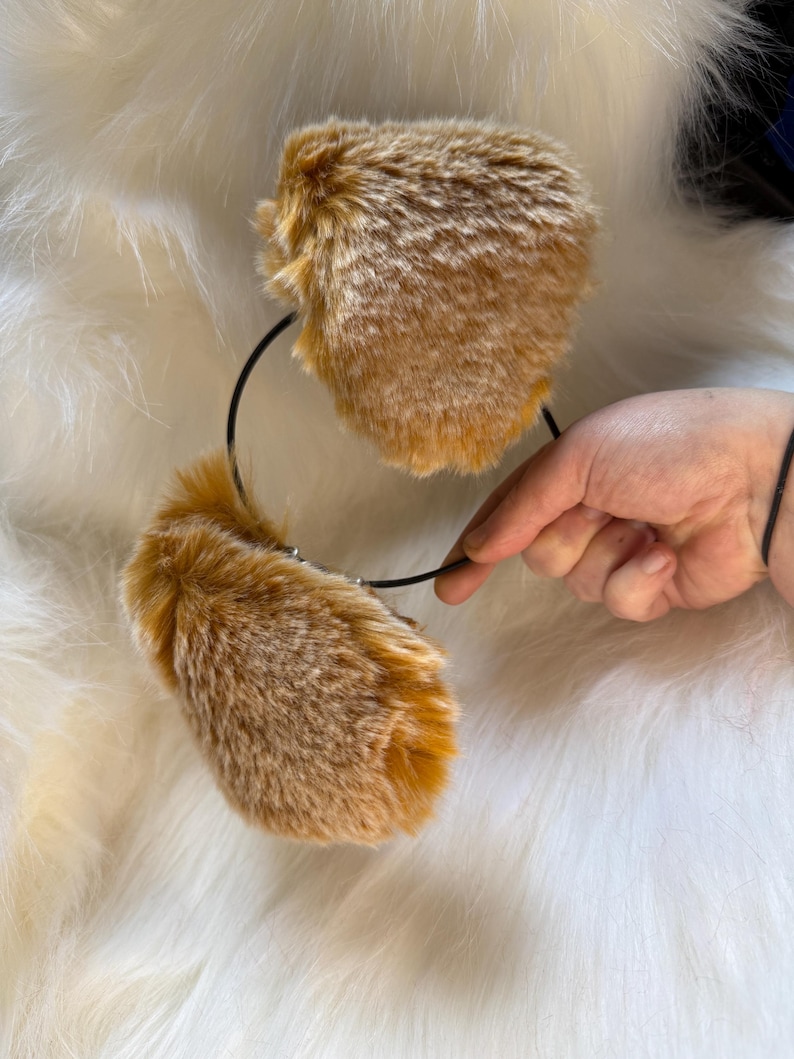 Ginger gesprenkelte Floppy Welpen Ohren für Cosplay Fashion Furry Festival Bild 2