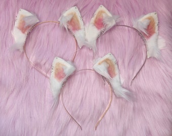 White Kitten Ears Made To Order