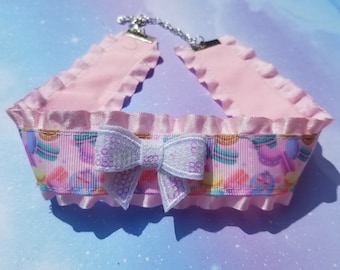 Pastel Goth Choker - Ribbon DDLG Choker Lace CGL Necklace- Lolita Accessories Kawaii Fairy Kei Jfashion