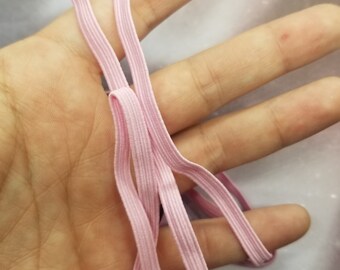 1/4" Inch Mask Making Elastic - Flat Pastel Baby Pink Elastic for Masks Sewing - Free Shipping USA - Super Soft! Quarter Inch