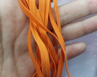 1/4" Inch Mask Making Elastic - Flat Orange Elastic for Masks Sewing - Free Shipping USA - Super Soft! Quarter Inch