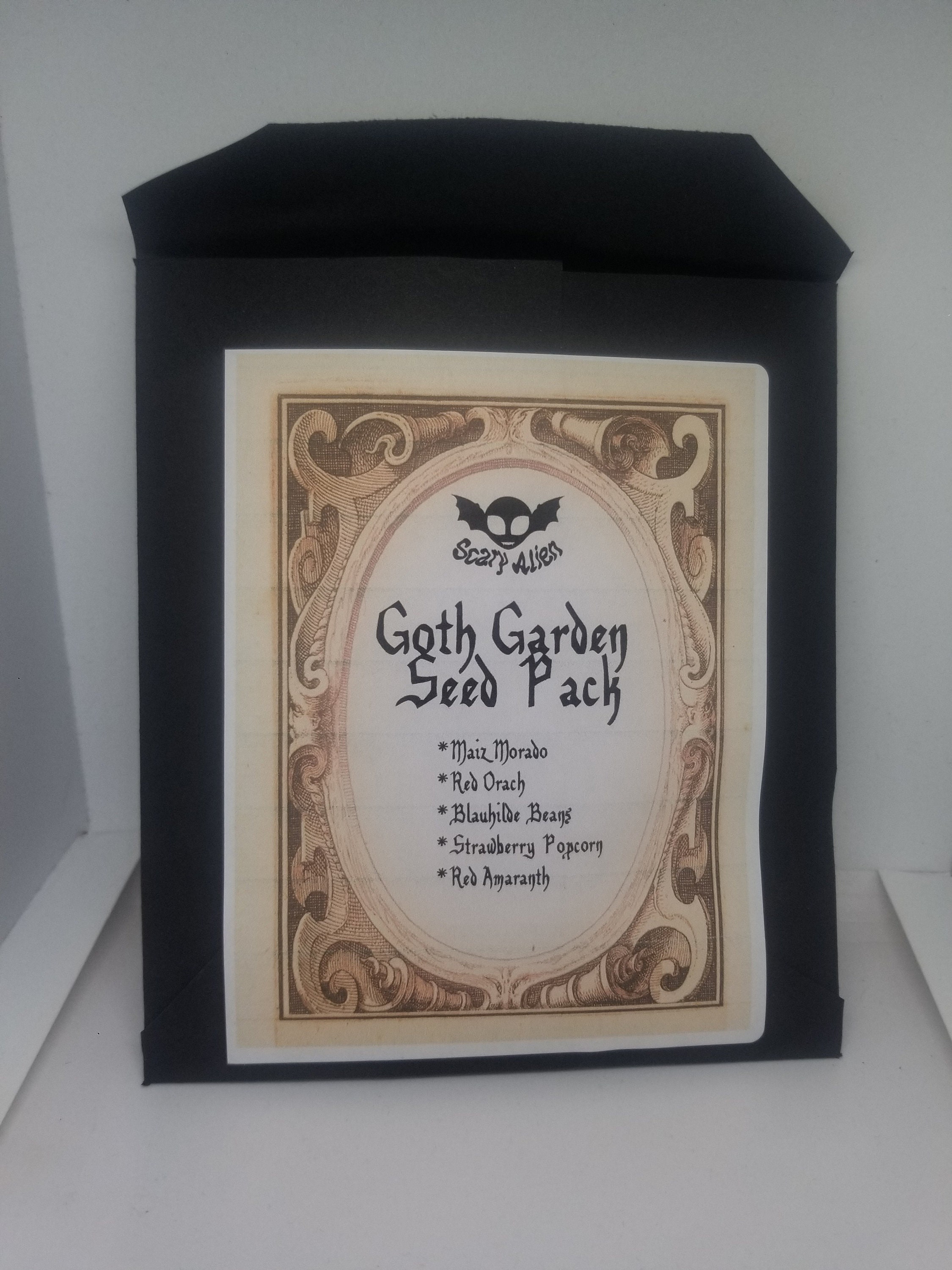 Goth Beans Goth Garden Seeds Pack- Edible Garden Vegetables Garden- Amaranth Black ...