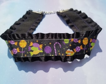 Halloween Band Halsband - Kawaii Halskette DDLG Kragen CGL - Lolita Zubehör - gruselige Nu Goth Schmuck Geschenk