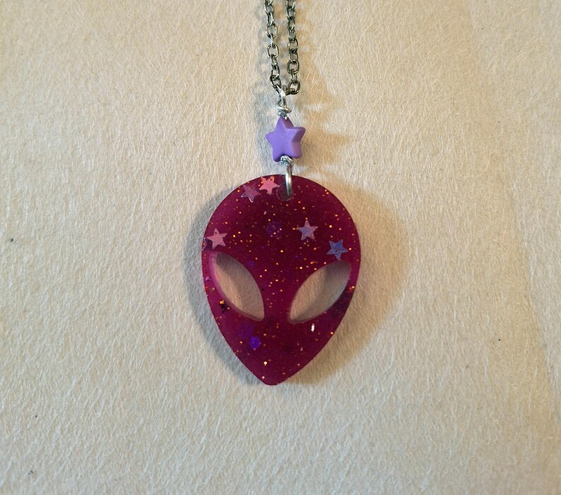 Alien Necklace- Festival Rave UFO Necklace- Aliens Resin Burning Man ...