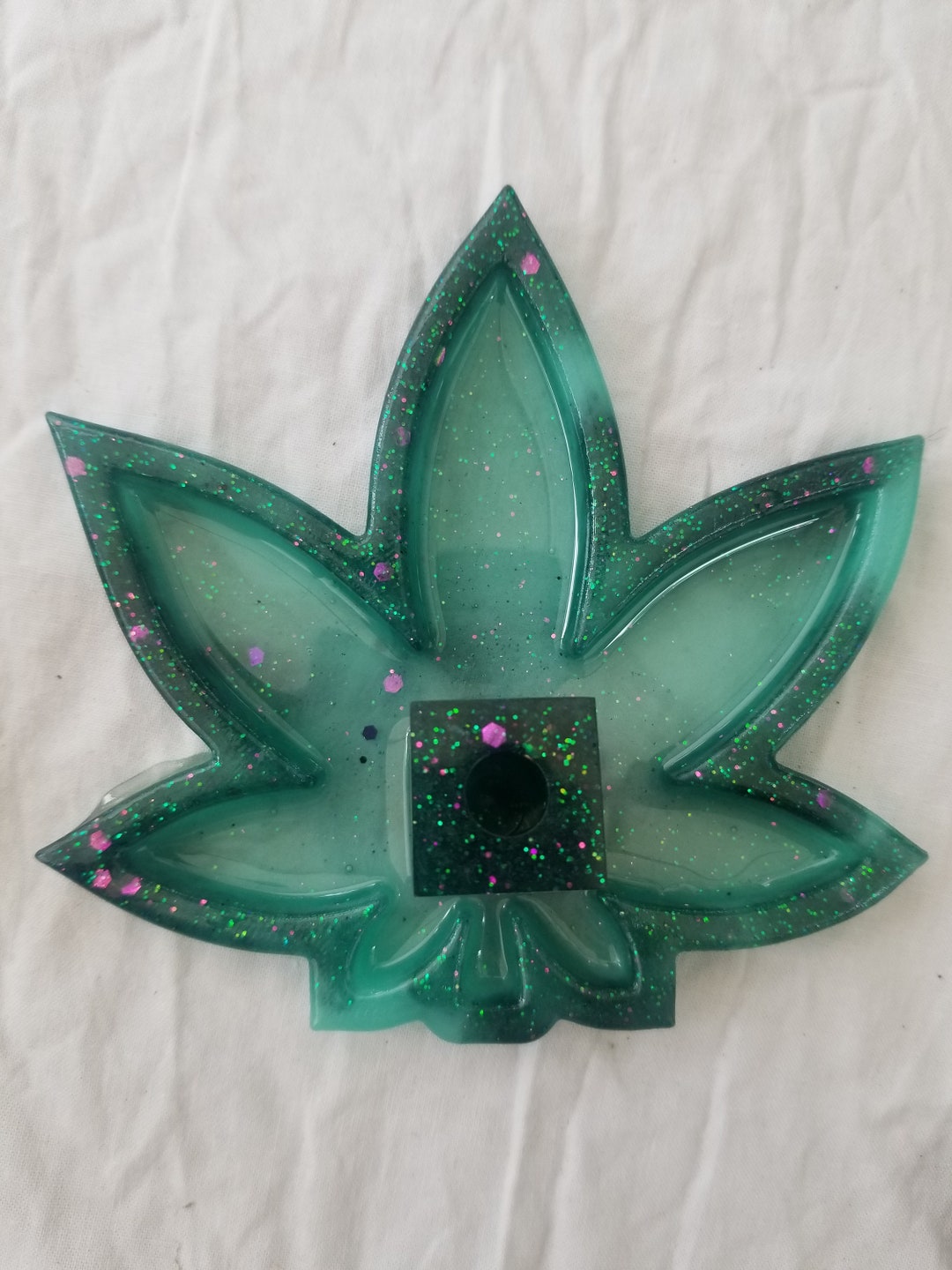 Malachite Green Weed Incense Holder Black Marijuana 420 Incense Burner