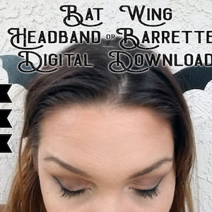 Bat Wings Template - Halloween Vampirina SVG PSD PNG - Bat Wing Headband Demon Wings Barrettes - Bat Bow Pattern  Cricut Synthetic Leather