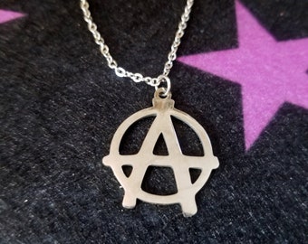 Anarchy Necklace- Anarchist Jewelry- Ancom Necklace- Circle A Necklace- Punk Jewelry Anti-capitalism Anti-capitalist