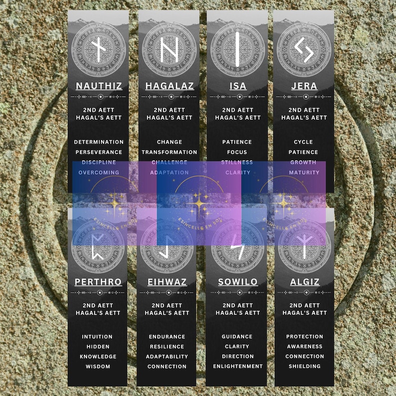 24 Norse Runes Digital Bookmarks | Instant Download | JPG, PNG & PDF ...