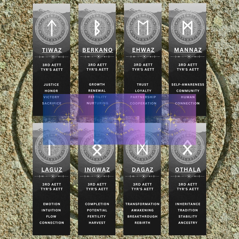 24 Norse Runes Digital Bookmarks | Instant Download | JPG, PNG & PDF ...