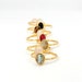 Thin Gemstone Ring | Gold plated Sterling Silver | Boho Ring | Oval Subtle Ring with Precious Stones 