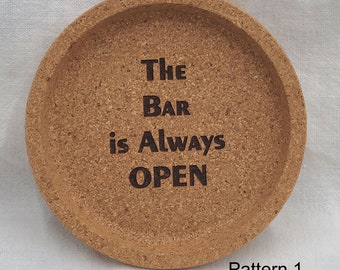 Personalized Laser Engraved  Cork Coasters, Custom Cork Coasters, Christmas Coasters, Gifts, Decoration,