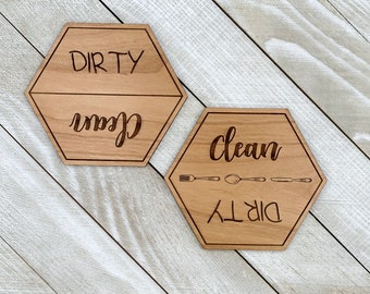 Custom Laser Engraved Dishwasher Magnet: Clean Dirty Indicator