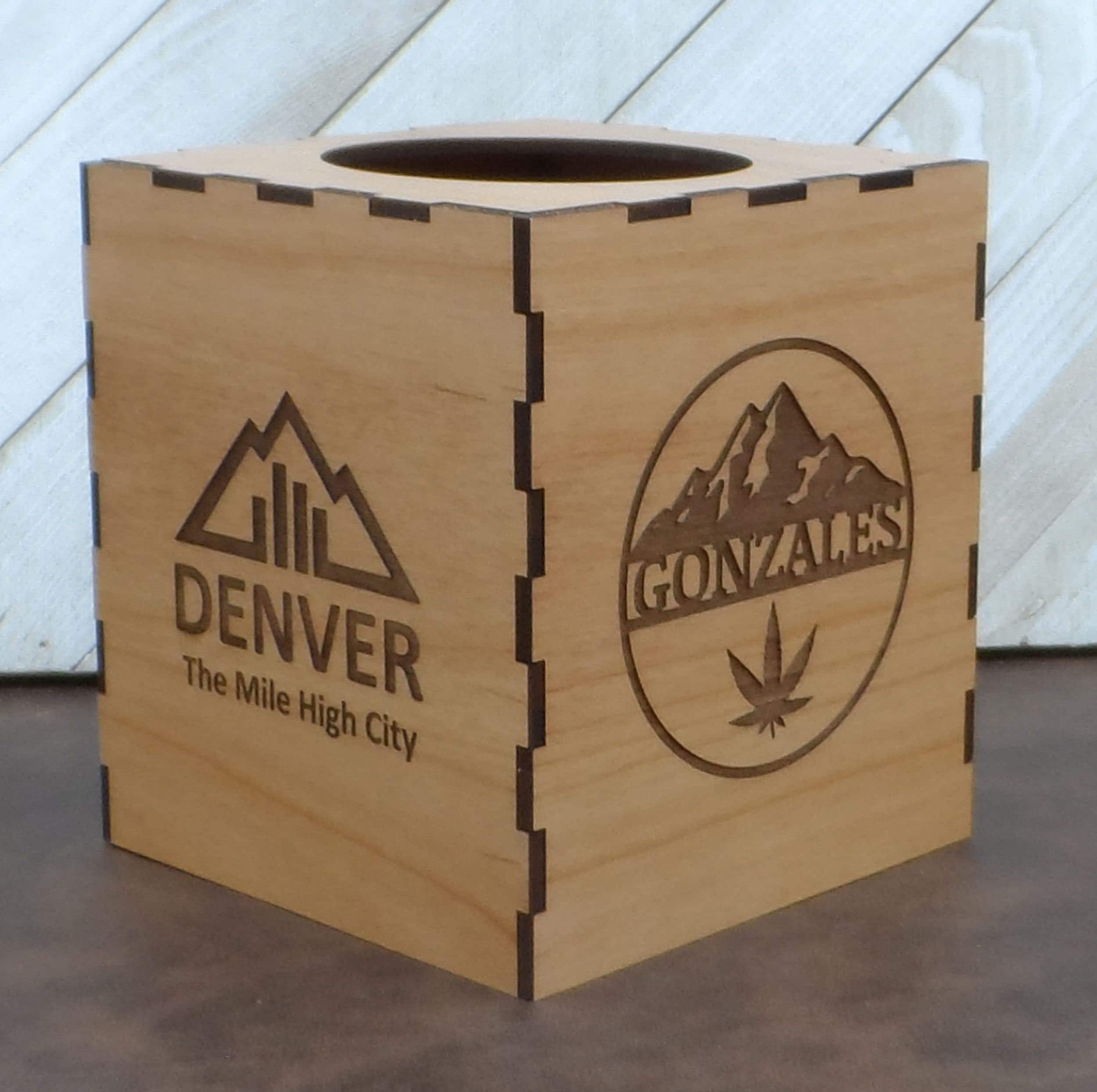 Laser Engraved Wood Tissue Box Cover Square Rustic Holder Etsy