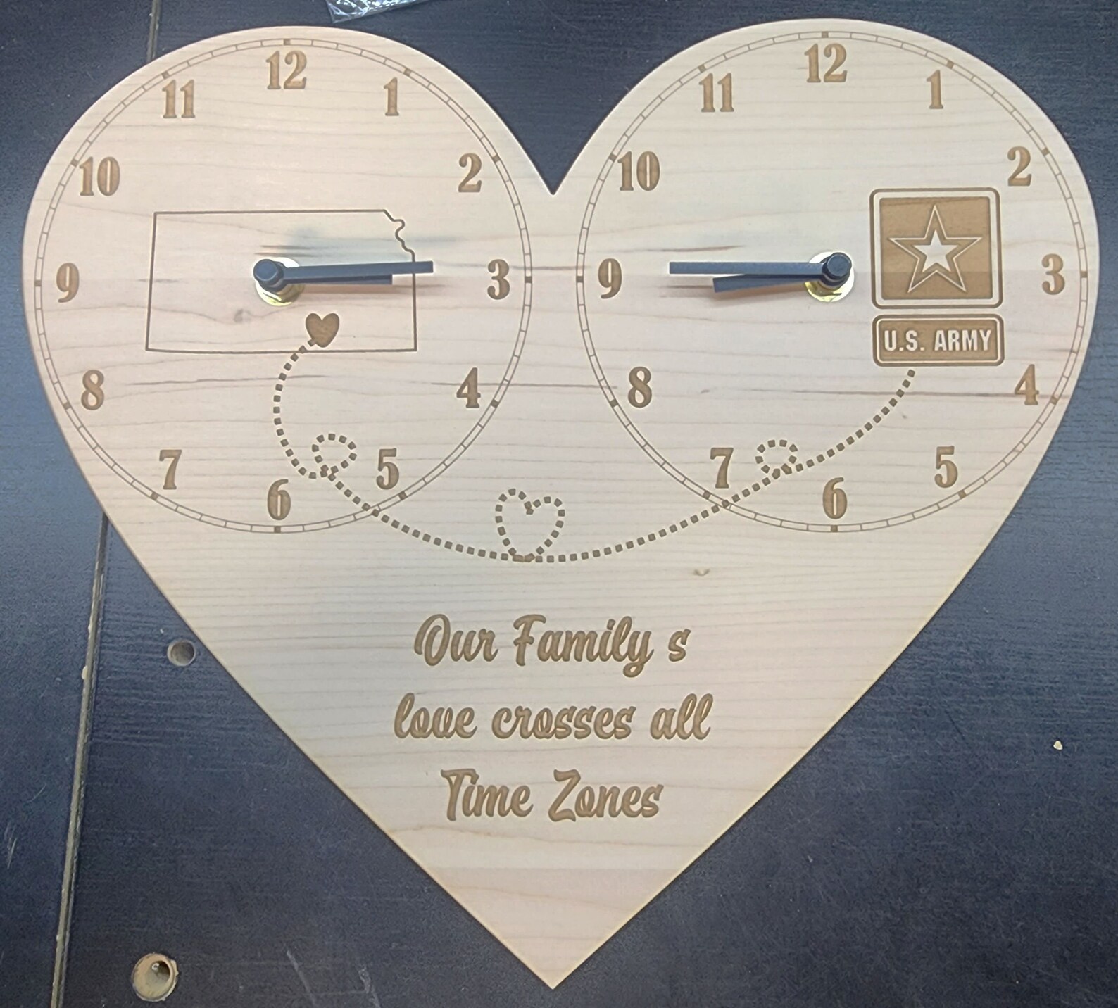 Personalized Dual Time Zone Clock, Personalized Time Zone Clock, Custom
