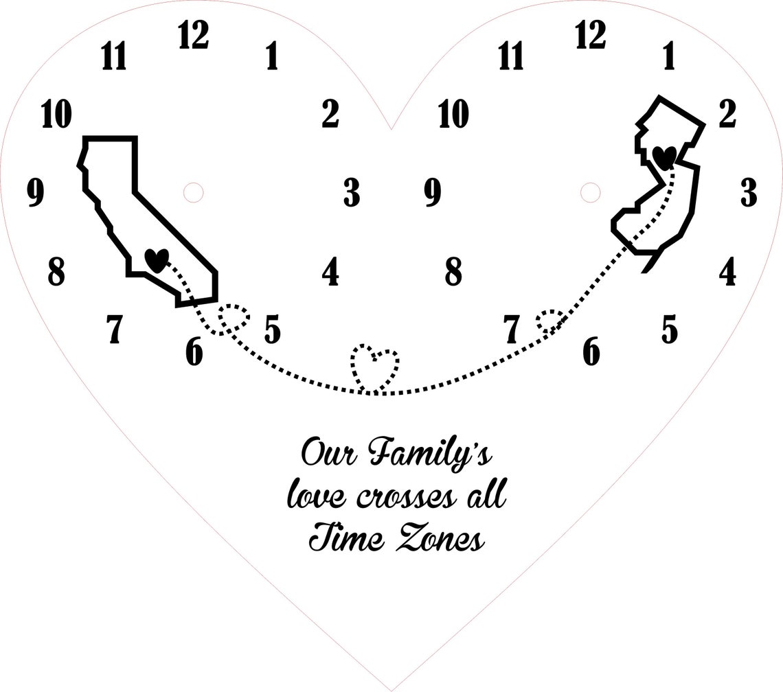 Personalized Clock Time Zone Clock Personalized Clock Etsy