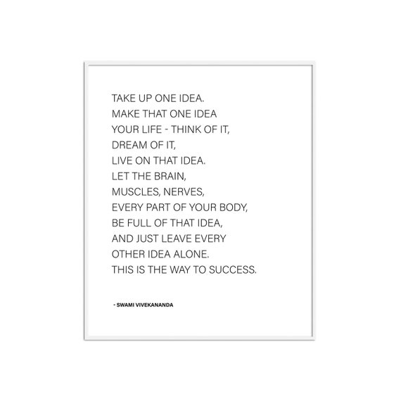 Take Up One Idea Quote By Swami Vivekananda Instant Etsy