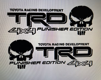 1-Set TRD Punisher 4x4 Edition/Pair Black/Decals Toyota Tacoma Tundra Truck Vinyl Decal