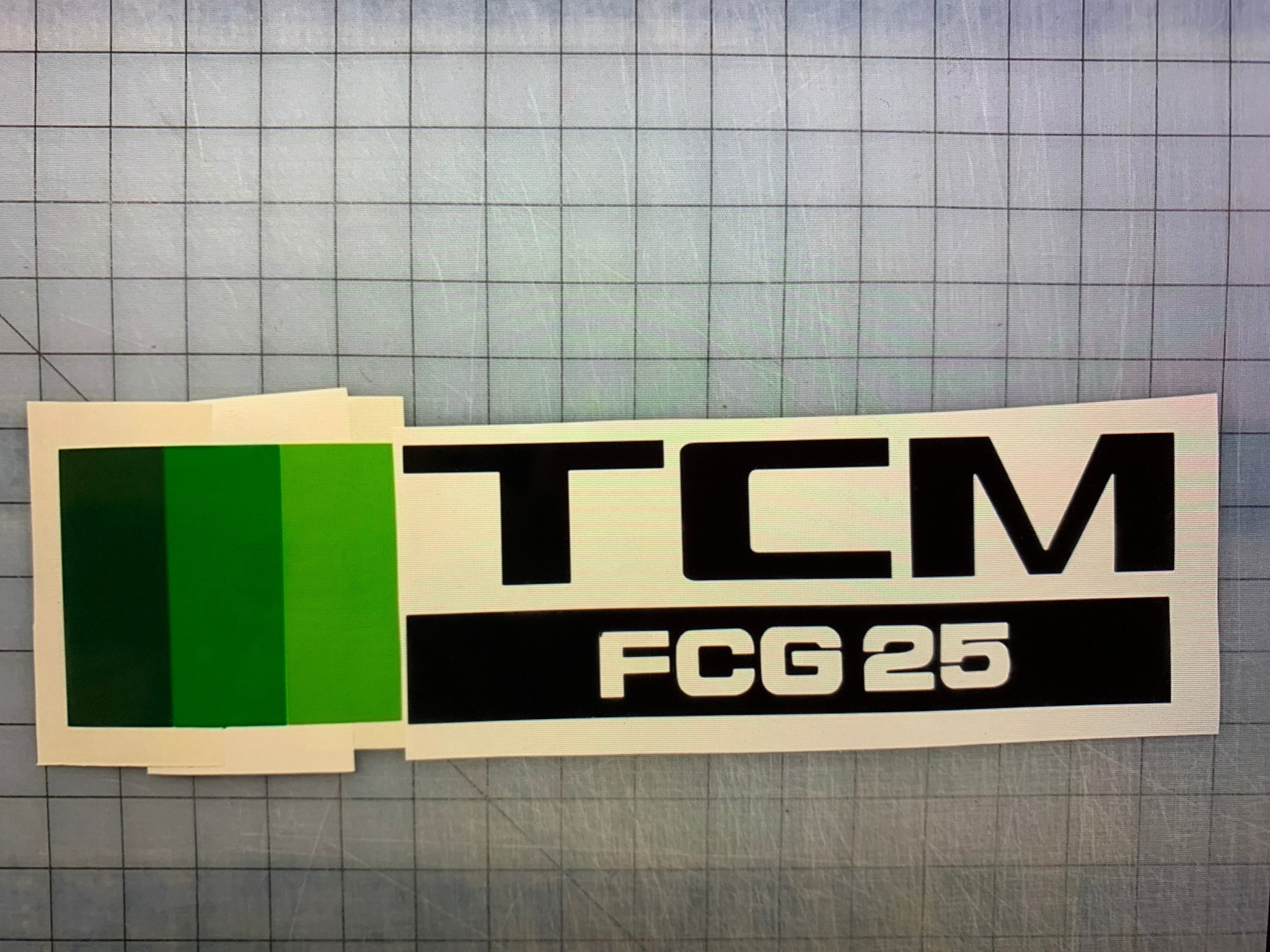 1 Set of TCM Forklift Decals Stickers Model FCG25 Black With Green