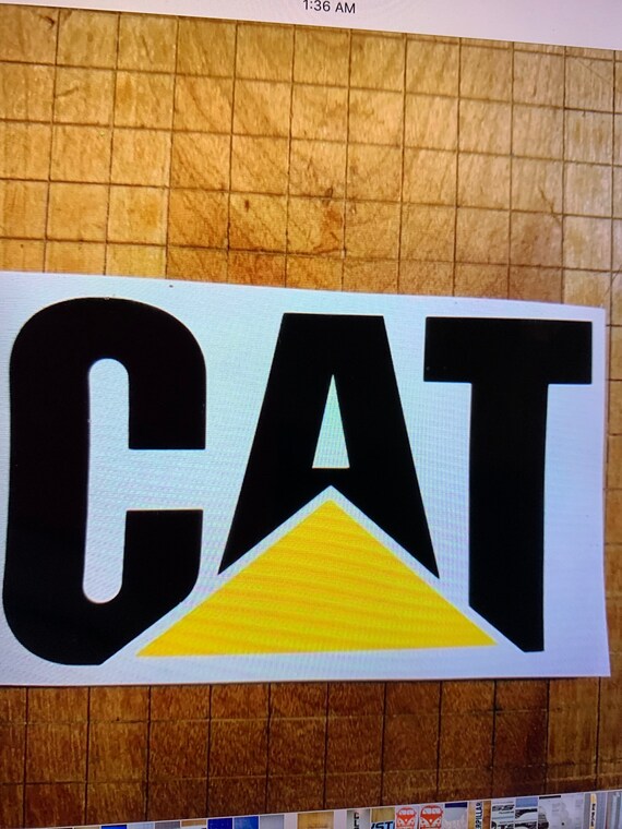 18w x 12h Caterpillar sticker decal CAT digger bulldozer tools Etsy