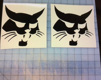 Set of 2 Bobcat cat head logo skid steer vinyl decal