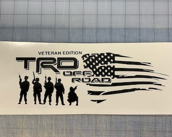1-set TRD Off Road Veteran Edition/pair Black/ Toyota Truck Tacoma Tundra Decal Sticker