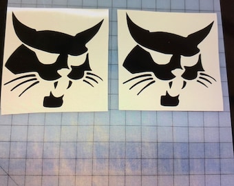 1-Set of 10 inch Bobcat head logo skid steer vinyl decals